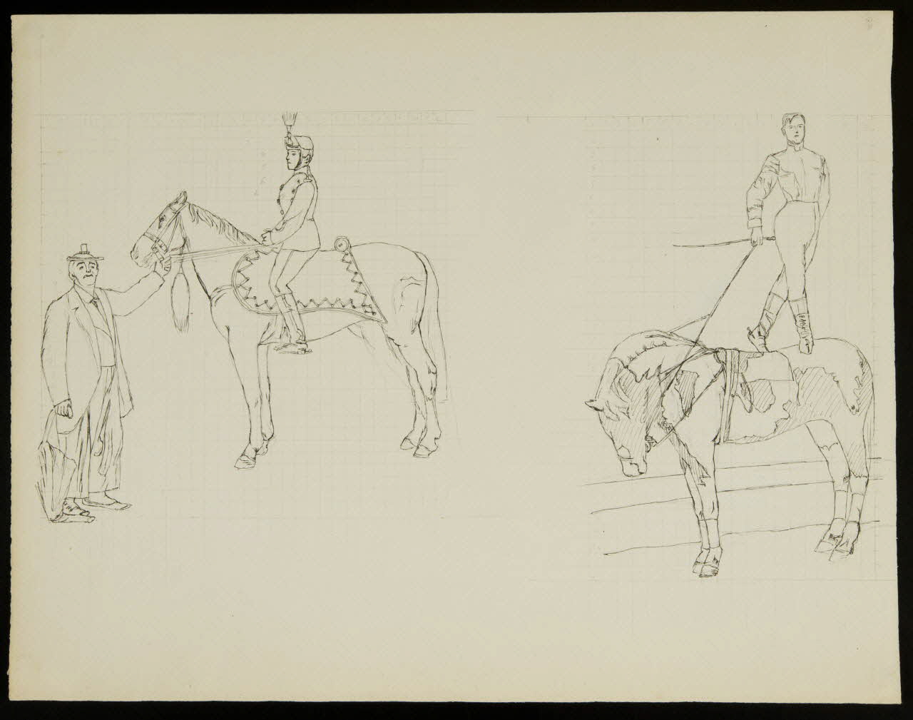 partie d'un ensemble de dessins Numéro équestre 1968.102.4088 Photo Mucem
