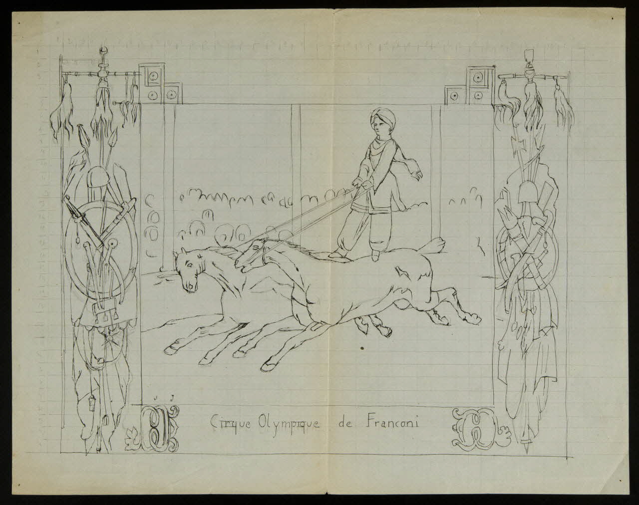 partie d'un ensemble de dessins Cirque Olympique de Franconi 1968.102.4090 Photo Mucem