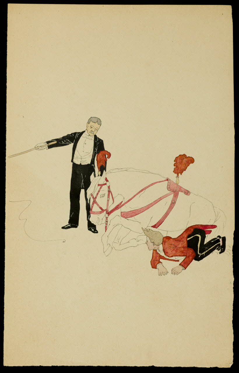 partie d'un ensemble de dessins Dressage d'un cheval 1968.102.4094 Photo Mucem