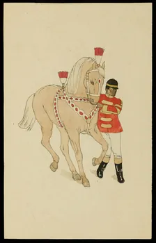 partie d'un ensemble de dessins Jockey et cheval 1968.102.4096  Photo Mucem