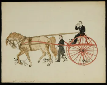 partie d'un ensemble de dessins Dresseur de chiens et cheval 1968.102.4105  Photo Mucem