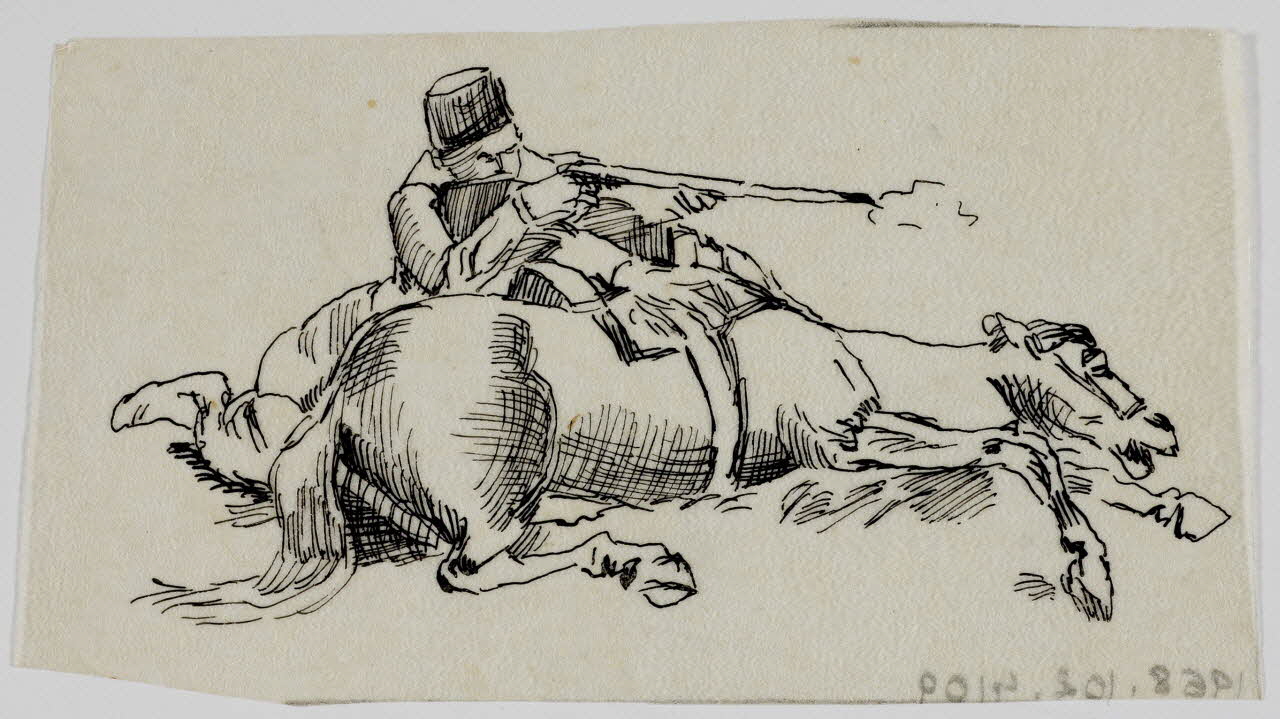 partie d'un ensemble de dessins Homme tirant derrière un cheval 1968.102.4109 Photo Mucem