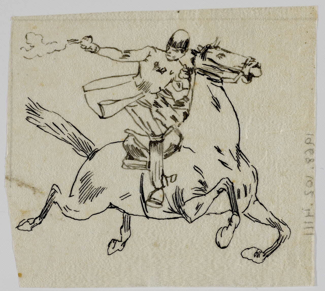 partie d'un ensemble de dessins Cavalier tirant au pistolet 1968.102.4111 Photo Mucem