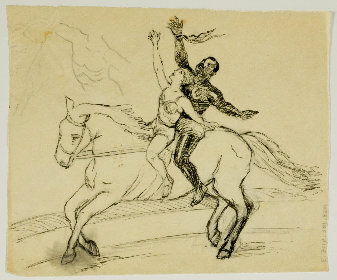 partie d'un ensemble de dessins Couple de voltigeurs 1968.102.4115.3 Photo Mucem