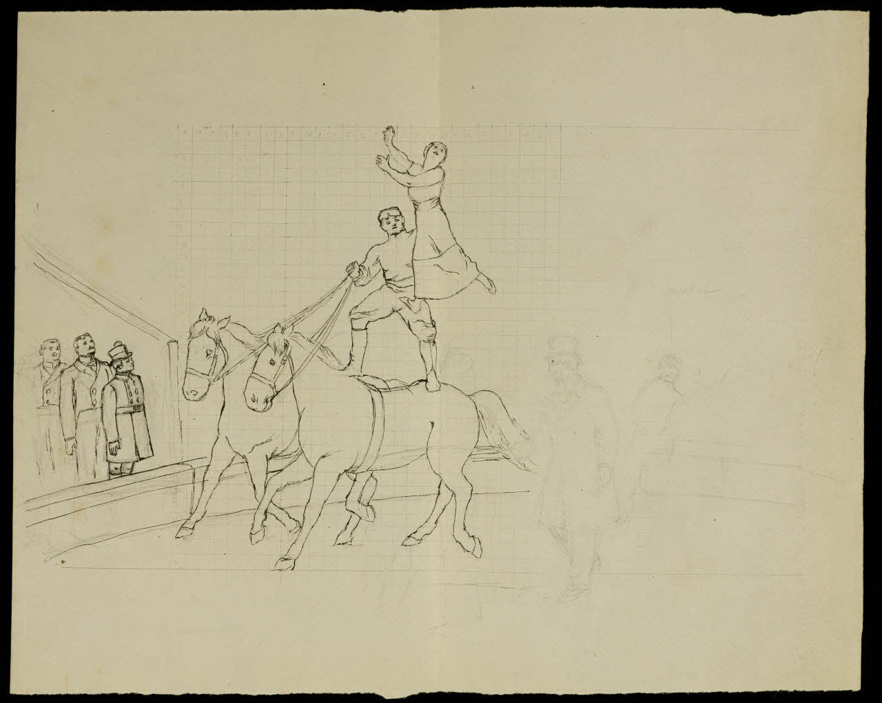partie d'un ensemble de dessins Couple de voltigeurs 1968.102.4116.2 Photo Mucem