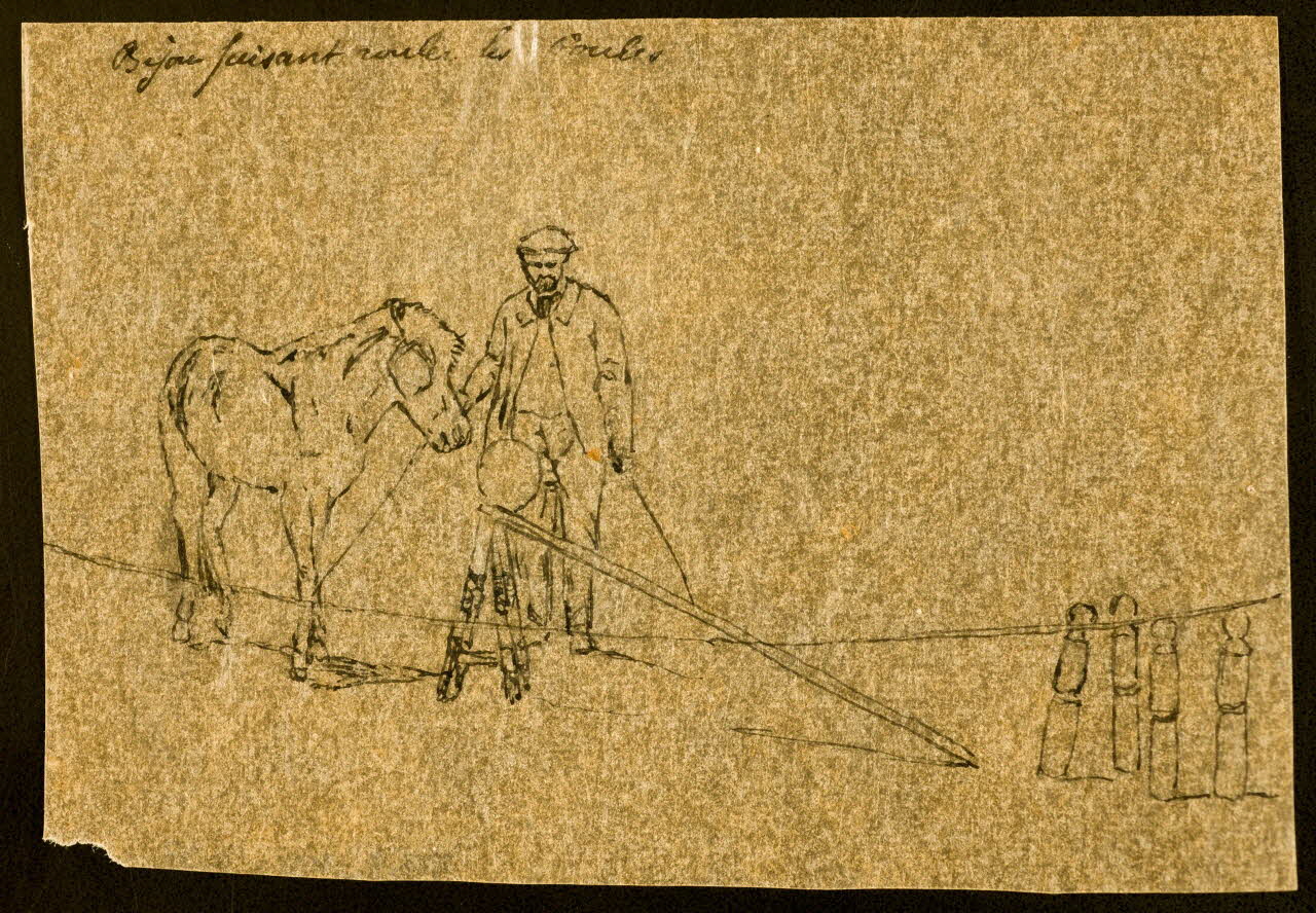 partie d'un ensemble de dessins Bijou faisant rouler les boules 1968.102.4137 Photo Mucem