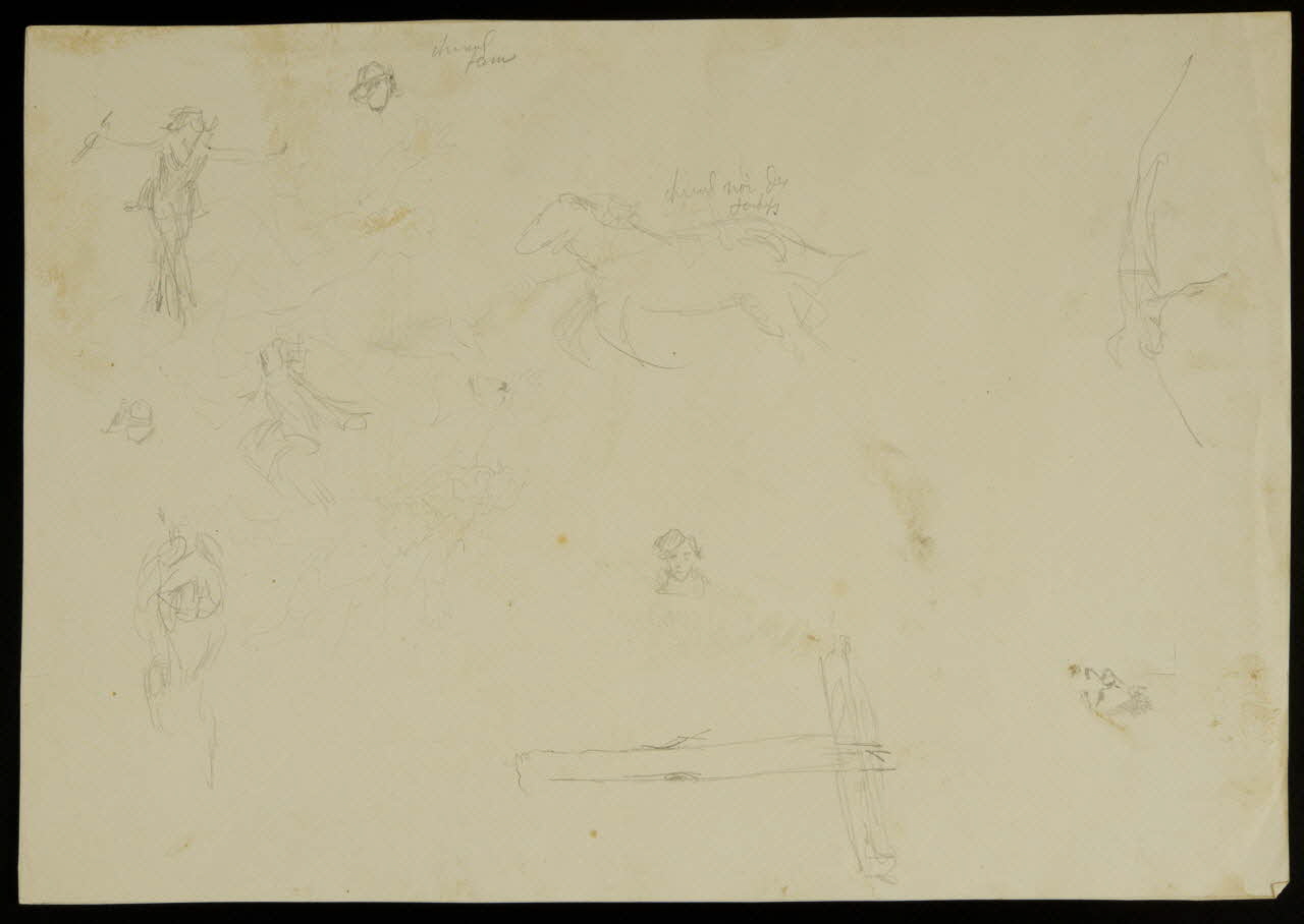 partie d'un ensemble de dessins Ebauches de personnages de cirque 1968.102.4147 Photo Mucem