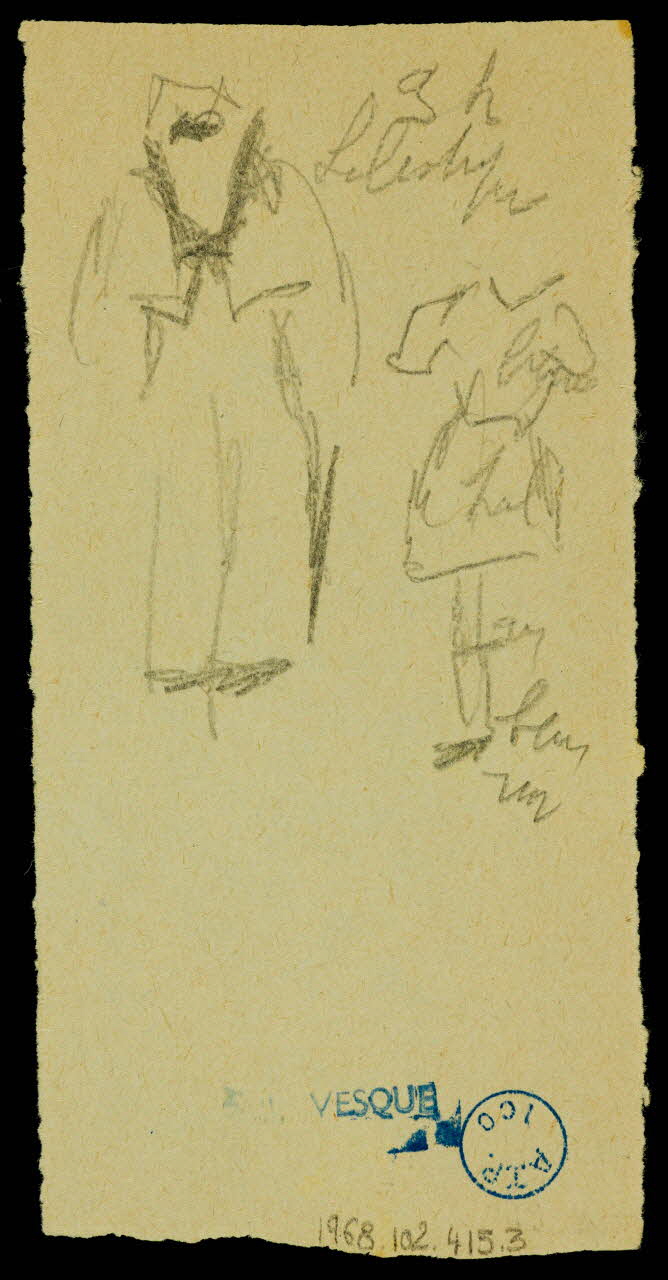 partie d'un ensemble de dessins Personnage 1968.102.415.3 Photo Mucem