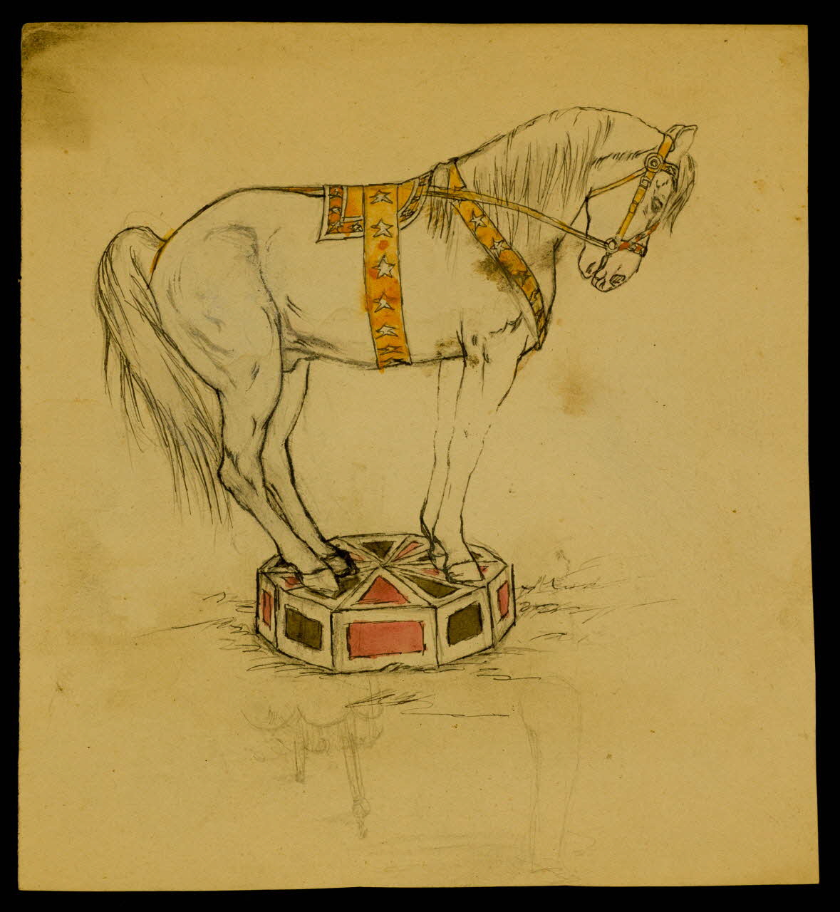 partie d'un ensemble de dessins Cheval 1968.102.4151 Photo Mucem