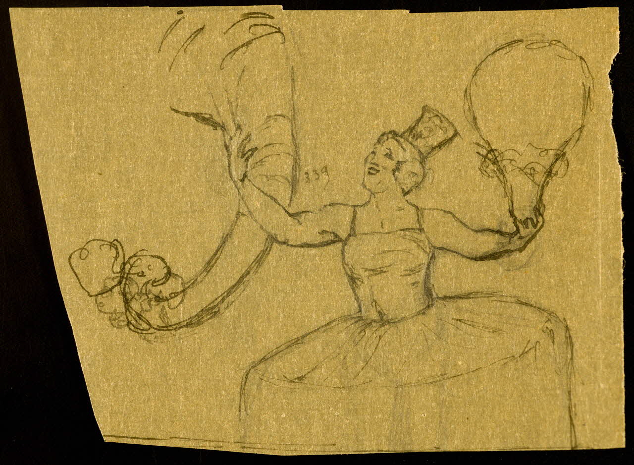 partie d'un ensemble de dessins Dompteuse d'éléphant 1968.102.4154.1 Photo Mucem