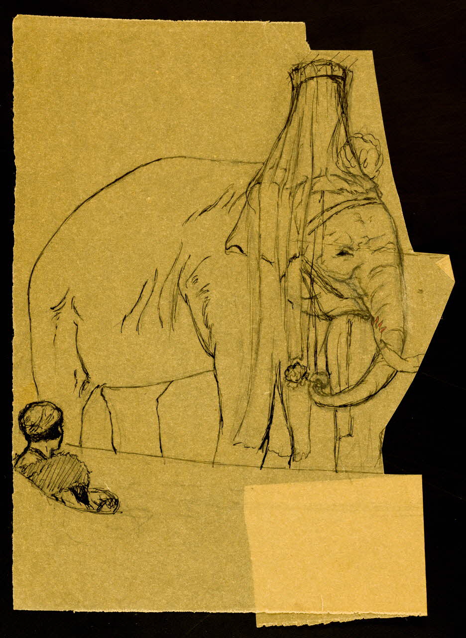 partie d'un ensemble de dessins Eléphant 1968.102.4154.4 Photo Mucem