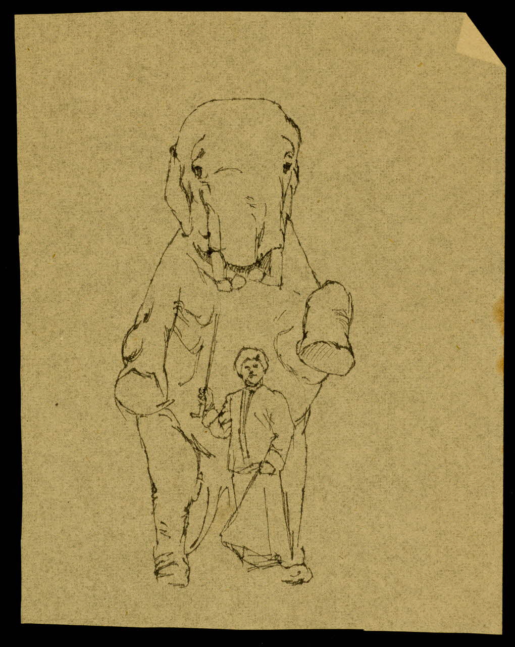 partie d'un ensemble de dessins Eléphant de cirque 1968.102.4161 Photo Mucem