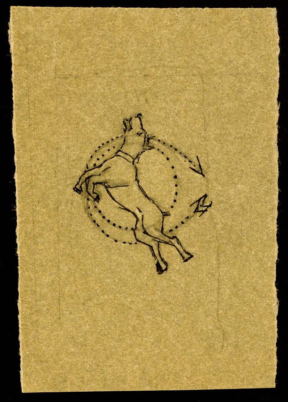 partie d'un ensemble de dessins Chien acrobate 1968.102.4182 Photo Mucem
