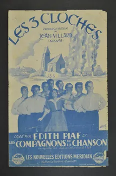 Jean Villard ; Edith Piaf ; Les Compagnons De La Chanson ; Méridian, Les Nouvelles éditions; chanson petit format Paris 8ème 1947 1965.159.5  Photo Mucem