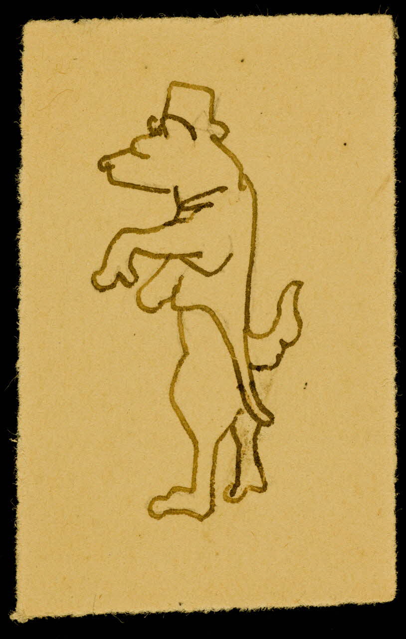 partie d'un ensemble de dessins Chien sur ses pattes arrières 1968.102.4189 Photo Mucem