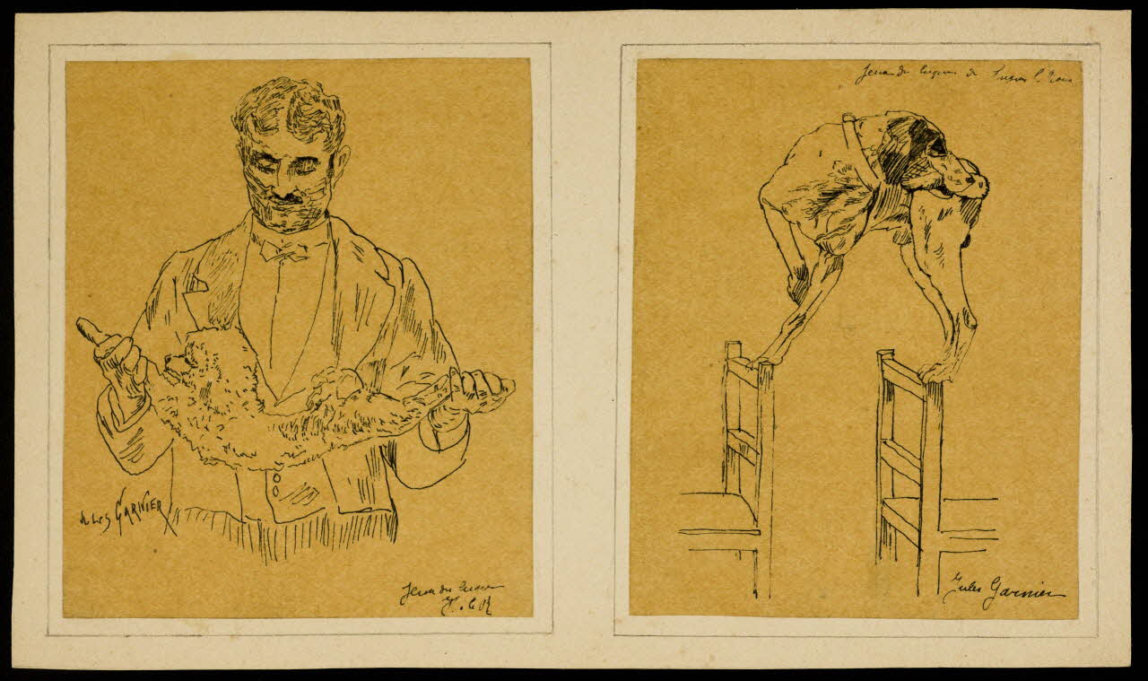 partie d'un ensemble de dessins Dresseur de chiens 1968.102.4194 Photo Mucem