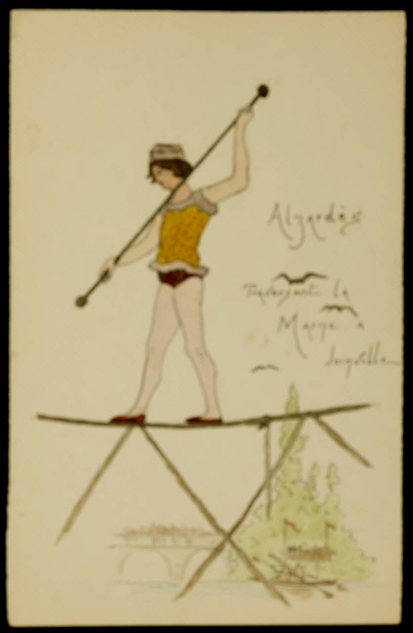 partie d'un ensemble de dessins Alzardès  Traversant la  Marne à  Joinville 1968.102.420.1 Photo Mucem