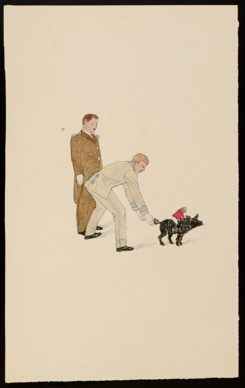 partie d'un ensemble de dessins Dresseurs et cochon 1968.102.4200 Photo Mucem