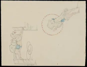 partie d'un ensemble de dessins Chien et chat acrobates 1968.102.4208  Photo Mucem
