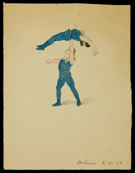 partie d'un ensemble de dessins Numéro d'acrobates 1968.102.422.2 Photo Mucem