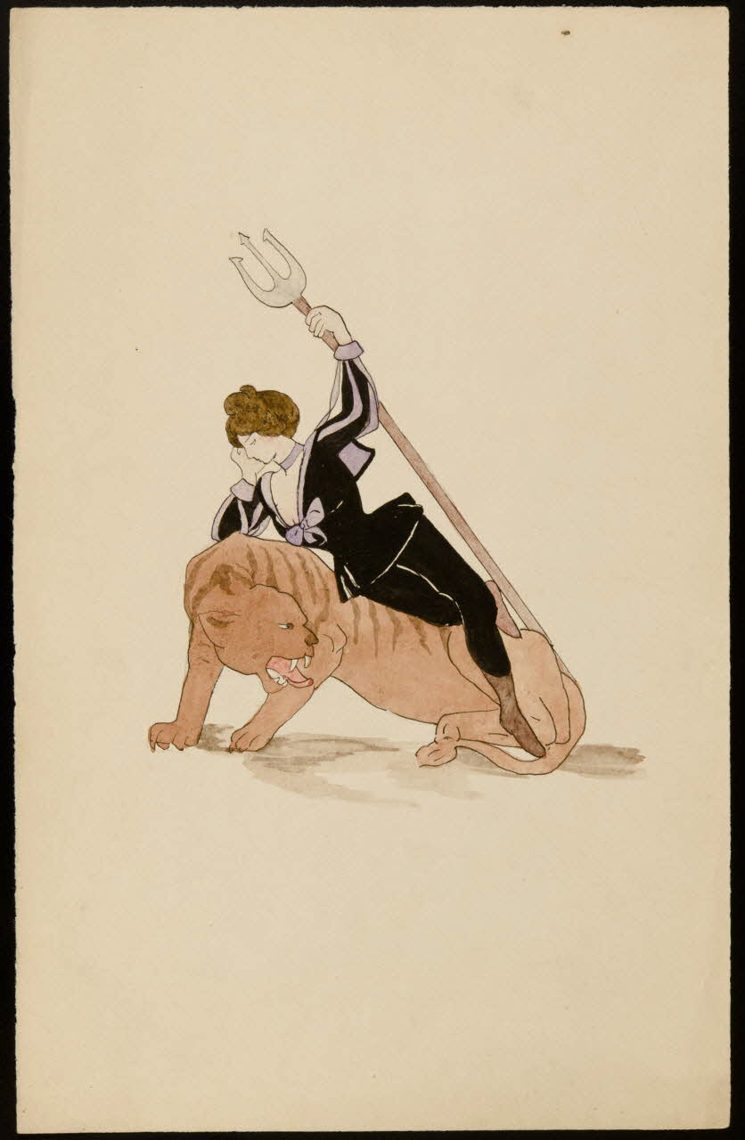 partie d'un ensemble de dessins Femme allongée sur le dos d'un fauve 1968.102.4220.2 Photo Mucem