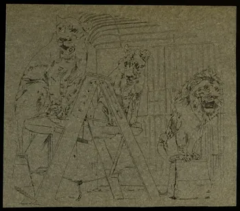 partie d'un ensemble de dessins Lions et Lionnes 1968.102.4225  Photo Mucem