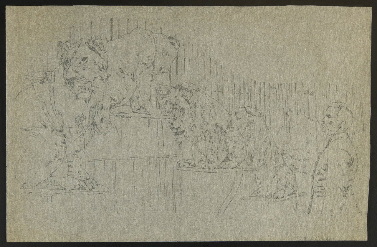 partie d'un ensemble de dessins Dresseur et lions 1968.102.4226 Photo Mucem