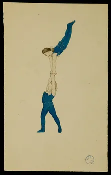 partie d'un ensemble de dessins Numéro d'acrobates 1968.102.423.1 Photo Mucem