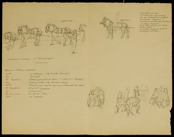 partie d'un ensemble de dessins Cirque Amar - Porte d'Auteuil  27 février 1937 1968.102.424.1 Photo Mucem