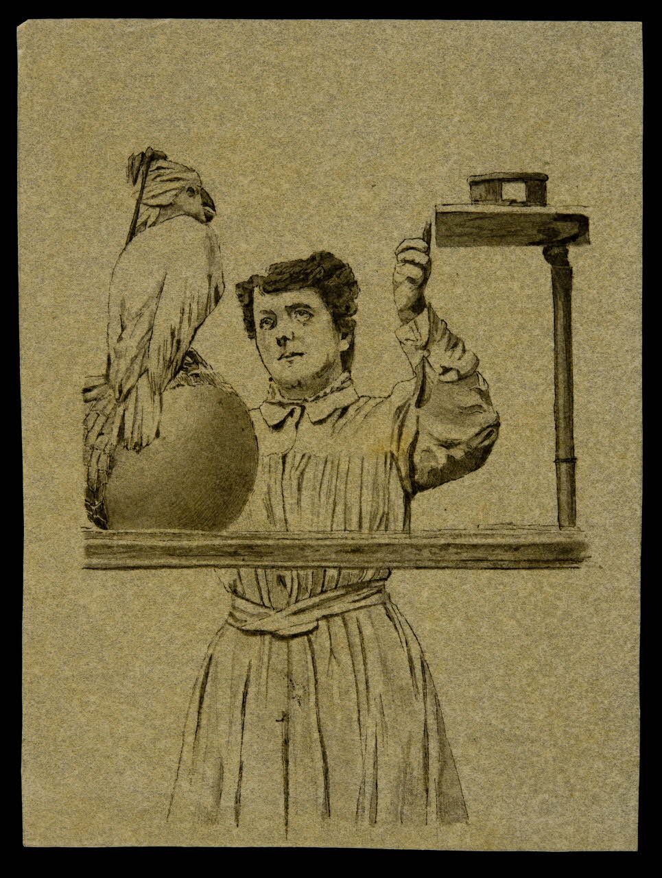 partie d'un ensemble de dessins Femme et perroquet 1968.102.4240 Photo Mucem