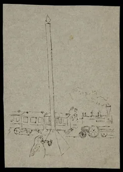 partie d'un ensemble de dessins Oiseau et train 1968.102.4242 Photo Mucem