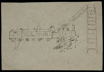 partie d'un ensemble de dessins Oiseau et train 1968.102.4243 Photo Mucem