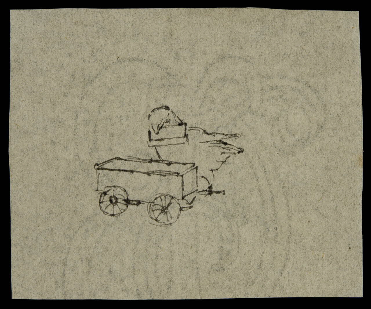 partie d'un ensemble de dessins Oiseau 1968.102.4244 Photo Mucem