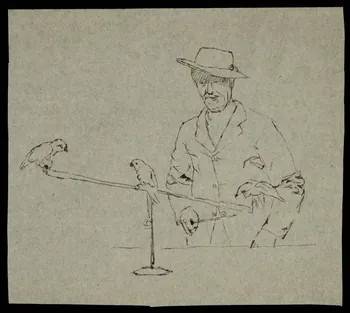 partie d'un ensemble de dessins Homme et oiseaux 1968.102.4248 Photo Mucem