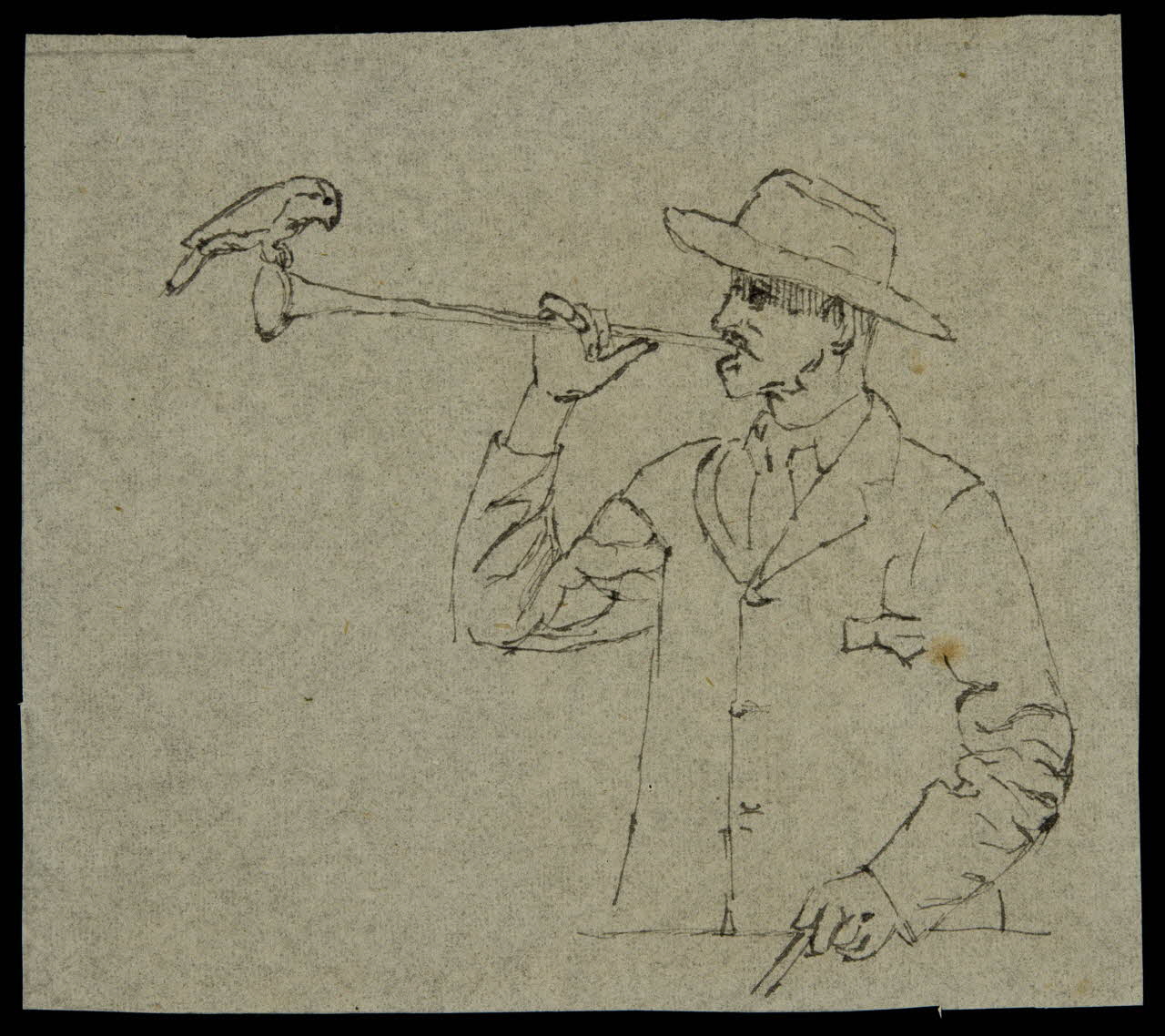 partie d'un ensemble de dessins Homme et oiseaux 1968.102.4249 Photo Mucem