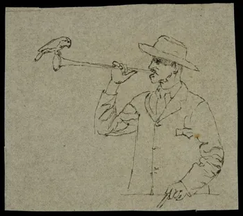 partie d'un ensemble de dessins Homme et oiseaux 1968.102.4249 Photo Mucem