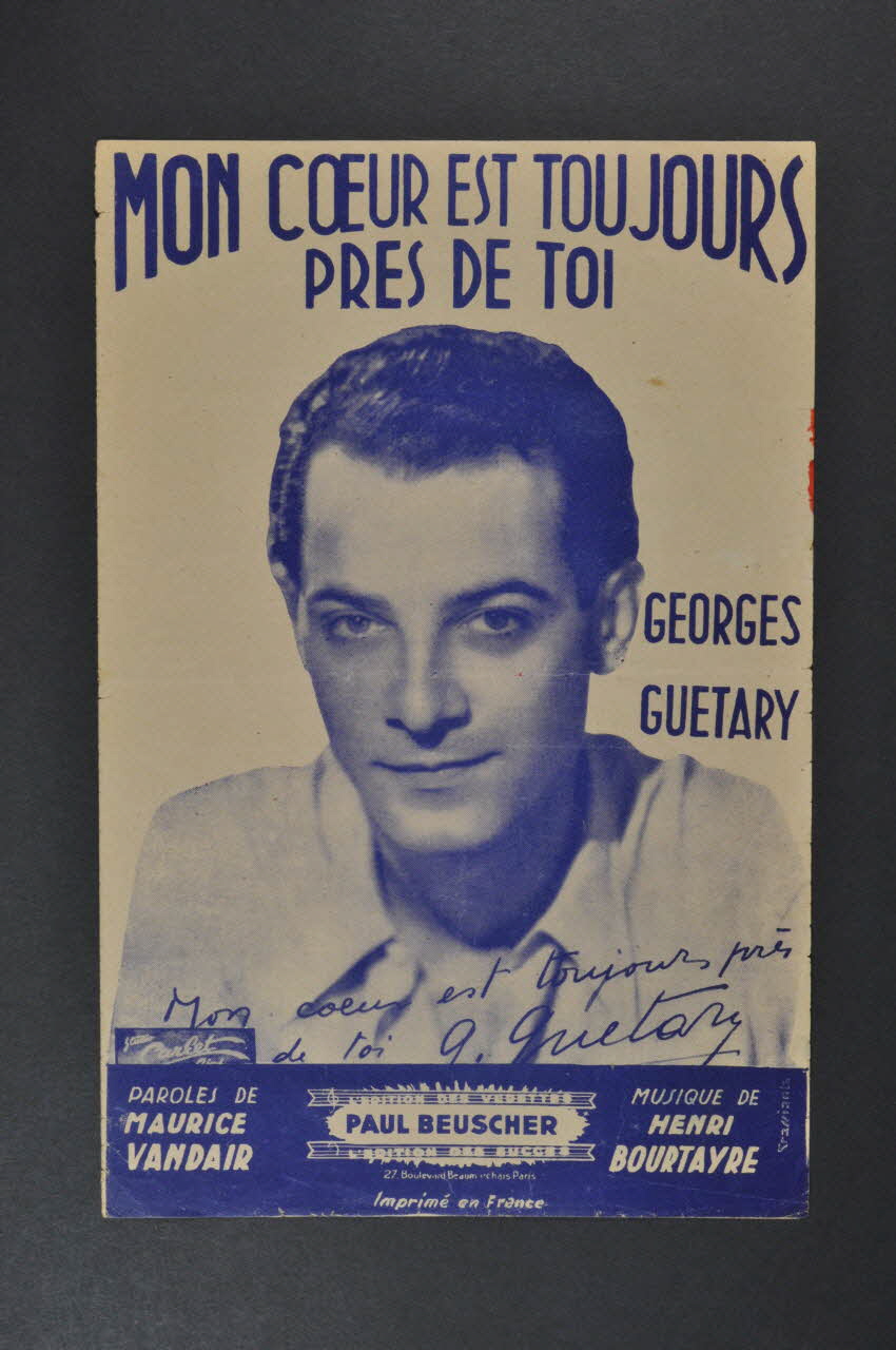 Henri Bourtayre ; Maurice Vandair ; Paul Beuscher chanson petit format Île-de-France, France 1943 1965.159.52 Photo Mucem