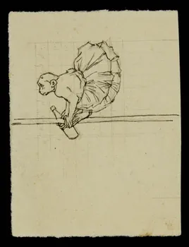 partie d'un ensemble de dessins Singe tenant une bouteille 1968.102.4261.3 Photo Mucem