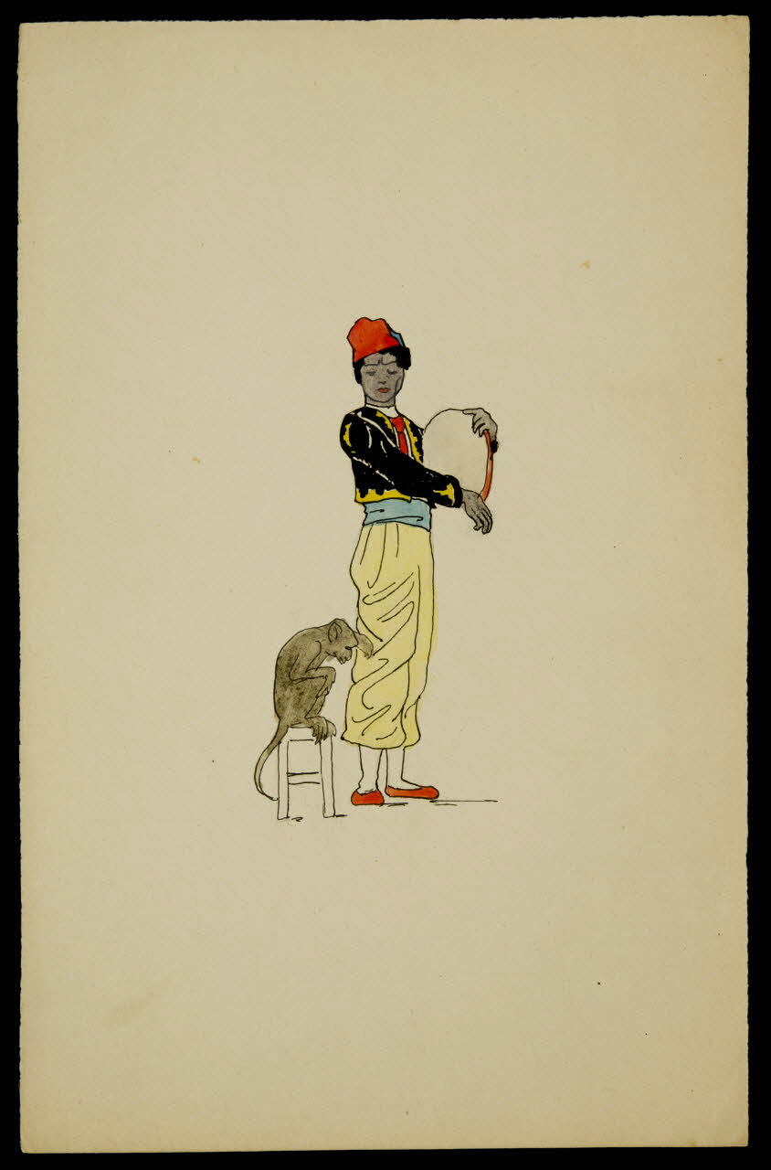 partie d'un ensemble de dessins Numéro de cirque avec un singe 1968.102.4274 Photo Mucem