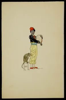 partie d'un ensemble de dessins Numéro de cirque avec un singe 1968.102.4274  Photo Mucem