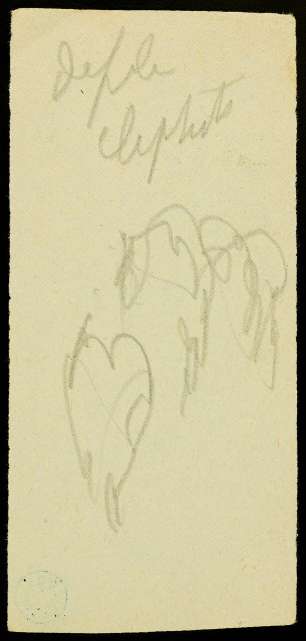 partie d'un ensemble de dessins Croquis d'éléphants 1968.102.428.3 Photo Mucem