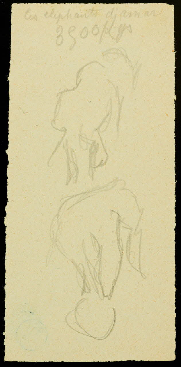 partie d'un ensemble de dessins Les éléphants d'Amar  3500 Kgs 1968.102.428.5 Photo Mucem