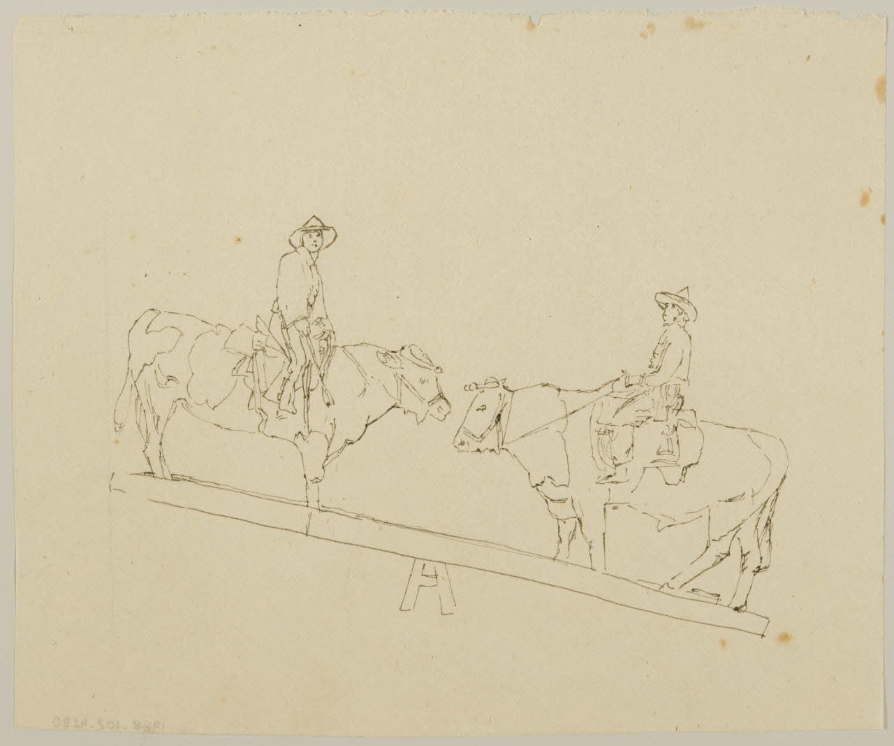 partie d'un ensemble de dessins Taureaux sur une bascule 1968.102.4280 Photo Mucem