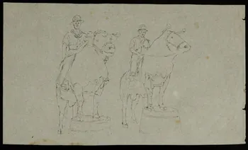 partie d'un ensemble de dessins Homme sur un taureau 1968.102.4281  Photo Mucem