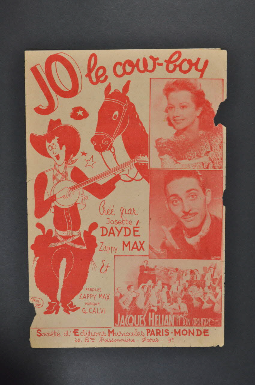 Gérard Calvi ; Zappy Max ; Josette Daydé ; Paris-Monde; chanson petit format Île-de-France, France 1945 1965.159.53 Photo Mucem