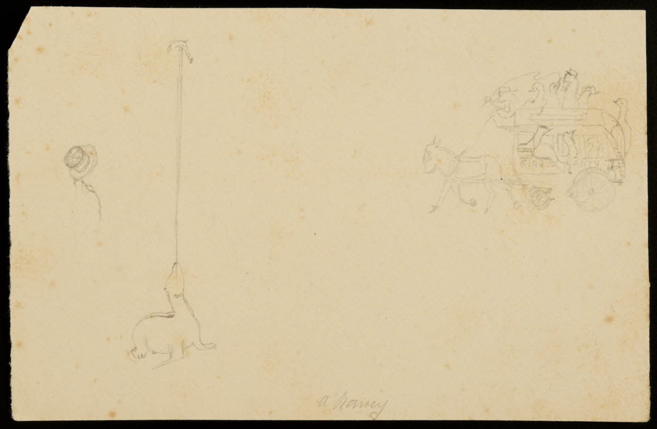 partie d'un ensemble de dessins Numéros de cirque avec des otaries 1968.102.4284 Photo Mucem