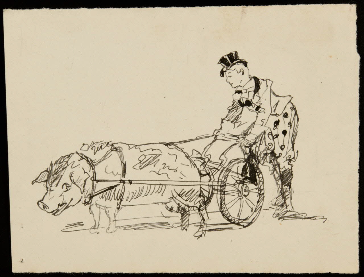 partie d'un ensemble de dessins Numéro de cirque avec un cochon 1968.102.4289 Photo Mucem