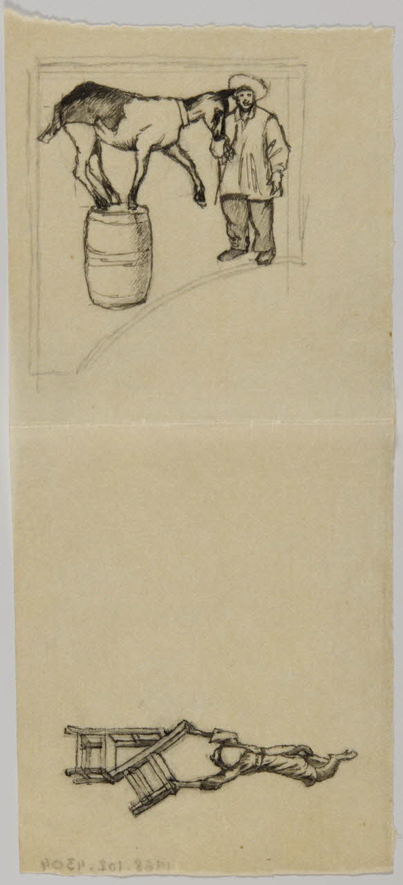 partie d'un ensemble de dessins Animaux équilibristes 1968.102.4304 Photo Mucem