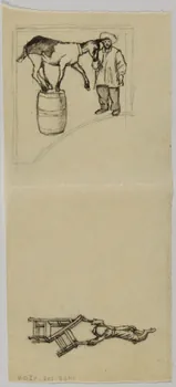 partie d'un ensemble de dessins Animaux équilibristes 1968.102.4304 Photo Mucem
