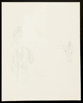 partie d'un ensemble de dessins Numéro de cirque avec un clown et un âne 1968.102.4309  Photo Mucem